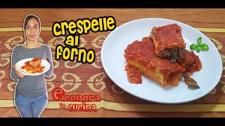 CRESPELLE AL FORNO ripiene di carne prosciutto e funghi CREPES SALATE [upl. by Stefanac]