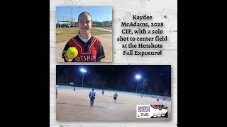 Kaydee McAdams 2028 CIF with a solo shot to center field at the Hotshots Fall Exposure [upl. by Lew]