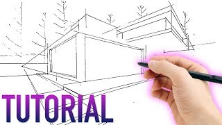 Como dibujar una perspectiva a dos puntos de fuga  TUTORIAL [upl. by Erasme]