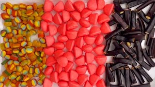 filling platter with sweets Haribo pastillesAsmr yummy video [upl. by Siravart]