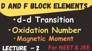 D and F Block Elements  Class 12  Chemistry  L 2  NEET amp JEE ​⁠​⁠​⁠​⁠​⁠​⁠​⁠letmeteachchem [upl. by Remliw350]