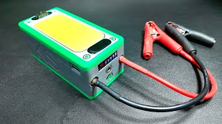 DIY Car Jump Starter Powerbank Led flashlight 3 in 1 [upl. by Ahseinar]