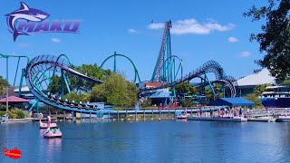 Mako SeaWorld Orlando Florida Front Seat POV and Off Ride 4K Hyper Coaster [upl. by Lippold]