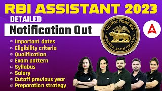 RBI Assistant 2023 Notification  RBI Assistant Detailed Notification 2023  Full Details [upl. by Ateikan]