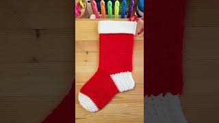 Crochet Christmas Stocking DIY shorts [upl. by Naraj]