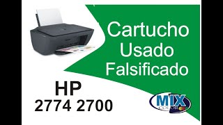 Cartucho Falsificado ou usado detectado HP 2774 2700 veja como proceder para nao queimar o cartucho [upl. by Asreht]