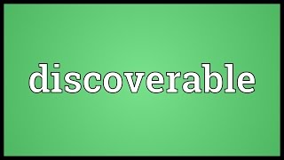 Discoverable Meaning [upl. by Nyllaf]