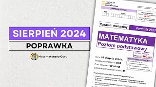 Sierpień 2024  ODPOWIEDZI  matura poprawkowa z matematyki rozwiązania [upl. by Assen581]