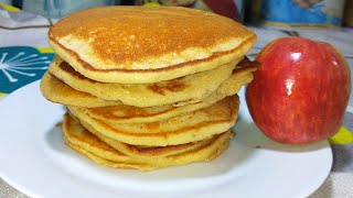 Pancakes de Avena y Manzana 🍎 Saludables y Esponjosos sin harina 😍 fácil rápido y delícioso 😋 [upl. by Nappie]