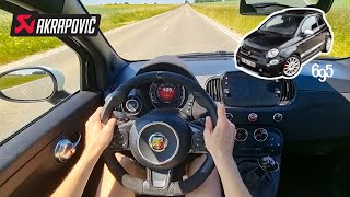 Abarth 695 Esseesse POV Drive  AKRAPOVIC exhaust SOUND [upl. by Glavin846]