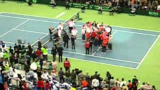 Serbia  France Tennis Davis Cup Finals 2010 Last point and celebration [upl. by Hamann208]