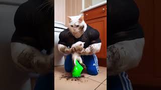 The Muddy Misadventures 🐾💩 From Bath Time to Chaos 😱cat cattalescatfunnyvideosshorts catvideos [upl. by Eruot]