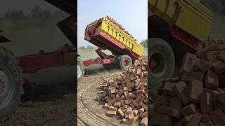 MASSEY Ferguson 385 Hydraulic Power Unloading Bricks TROLLY [upl. by Brendon]