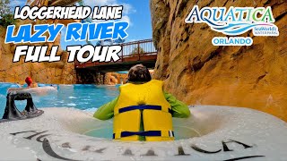 Loggerhead Lane Lazy River Ride Full Lap at Aquatica Water Park Orlando Jan 2023 4K [upl. by Sands]