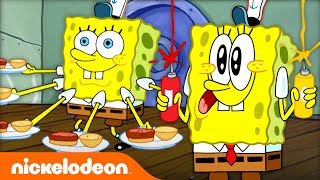 SpongeBob Cooking Krabby Patties for 20 Minutes 🍔  Nicktoons [upl. by Annawot284]