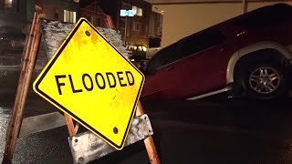 Raw video Sinkhole swallows up car in Daly City [upl. by Toby]