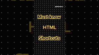 Html Emmet Shortcuts 😇 you must know htmlcoding htmlcss html5 htmlcode htmldeveloper trending [upl. by Audie]