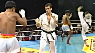 O primeiro confronto entre o Muay Thai e o Karatê foi absolutamente INSANO Andy Hug vs Changpuek [upl. by Roddie]