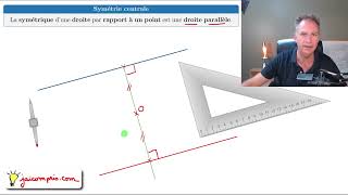 Cours ♦ Construire la symétrique dune droite par rapport à un point • Méthode 2 ♦ Cinquième [upl. by Tonia835]