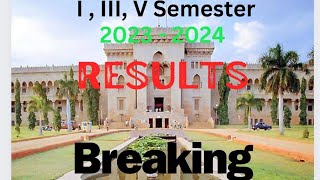 Osmania university I  III  V semester Exam result update 2023  2024  ou latest update [upl. by Hsiekal]