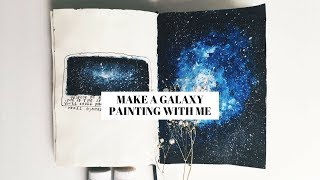 create a galaxy painting with me acrylics  gouache 🌙 [upl. by Waverley]