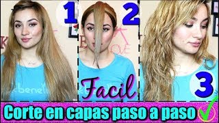 Como cortar el cabello en capas para darle mucho volumen hazlo tu misma ♡ [upl. by Lion]