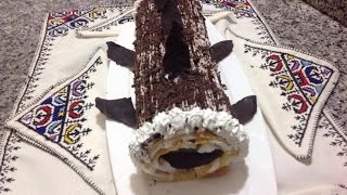 كيك رولي بالشكلاط والكريم سهل و اقتصادي من المطبخ المغربي مع ربيعة Gâteau Roulé au Chocolat [upl. by Pierrette748]