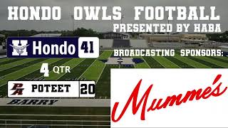 Hondo Owls Varsity Football vs Poteet Aggies [upl. by Enialb514]