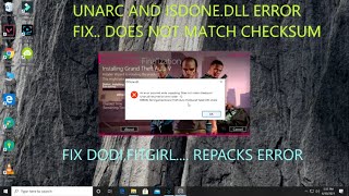 UNARCDLL ERROR  ISDONEDLL ERROR  UNARCDLL ERROR CODE 12 ERROR INSTALLING FITGIRL DODI REPACK [upl. by Hesky806]