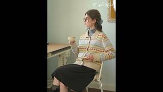 Simple Retro  Luella Fair Isle Notched Lapel Jacquard Wool Knit Cardigan  Winter 24 [upl. by Tnahsin]