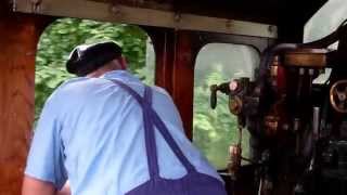 Train Ride On The Morayshire Steam Locomotive Leaving Railway Station Boness Scotland [upl. by Aleakam544]