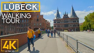 4K LÜBECK  Walking down the Streets of the World Heritage Site  Exploring Cities of Germany [upl. by Esenwahs]