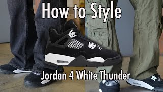 How to Style Jordan 4 White Thunder PART 2 [upl. by Holle629]