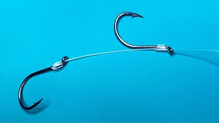 How to Snell Hooks Tandem Fishing Hook Knots Quick and Easy Tie [upl. by Eiryt]