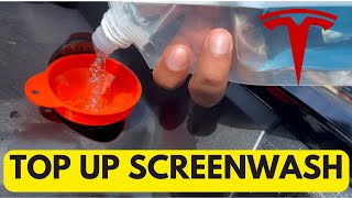 HOW TO TOP UP SCREENWASH IN YOUR TESLA AND HOW TO ACTIVATE SCREENWASH FUNCTION [upl. by Faxun34]