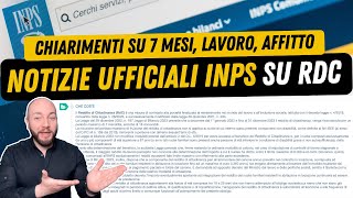 📣 REDDITO DI CITTADINANZA UFFICIALE INPS comunicazioni [upl. by Azeret50]