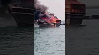 fishing boat set on fireshortsvideo alquran gwadarbeach [upl. by Ardolino]