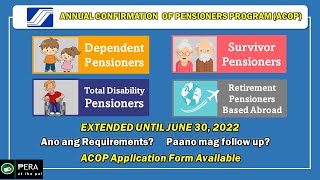 SSS Annual Confirmation of Pensioners Program ACOP  EXTENDED Updated 2022 [upl. by Assiruam694]