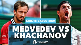 Daniil Medvedev vs Karen Khachanov Match Highlights  Monte Carlo 2024 [upl. by Ruel367]