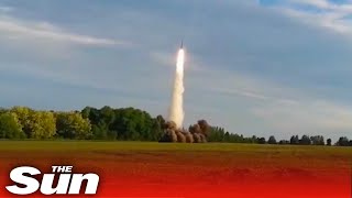 Russian forces launch shortrange ballistic missiles in Ukraine [upl. by Peterus939]