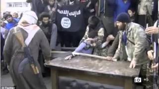 Muslim Syrian extremists cut off a mans hand as punishment for stealing VIDEO Thief [upl. by Temhem]