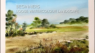 Paint This Beginners LOOSE WATERCOLOR LANDSCAPE FALL Watercolour PAINTING Techniques Tutorial demo [upl. by Ayhtnic348]