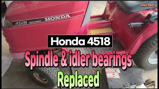 Honda 4518 riding mower spindle and idler bearing replaced [upl. by Bea]