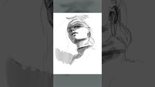 Sketch Gone wrong shorts sketch study portrait digitalart krita huiontablet huion [upl. by Atnoved]