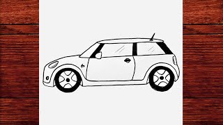 ‏How to Draw Mini Cooper Sports Car  Easy Cars Drawing  Mini Cooper Araba Çizimi Nasıl Çizilir [upl. by Ringe879]