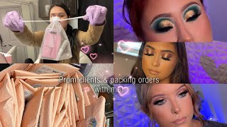 Packing orders amp Prom makeup clients vlog 💕  Houston Makeup Artist [upl. by Grimaud]