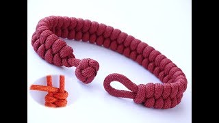 How to Make a Single Strand Knot and Loop Fishtail Paracord Survival BraceletCbyS [upl. by Eleon194]