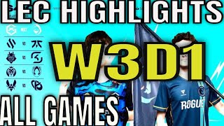 LEC Highlights Week 3 Day 1 ALL GAMES  LEC Spring W3D1 [upl. by Llerrej]