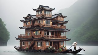 A Young Man Spent A Year Building A Floating HouseboatThats As Stunninghouseboat [upl. by Haletky]