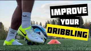 4 Drills To IMPROVE Dribbling  Soccer  Football Individual Training [upl. by Nnaassilem]